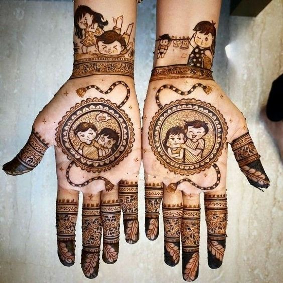 Cute rakhi mehndi design