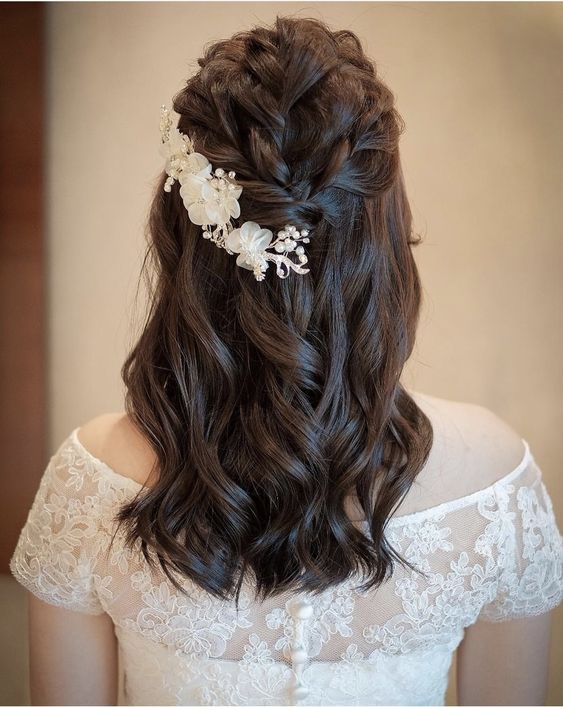 Triple braid Indian bridal hairstyle