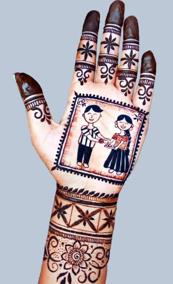 bro sis mehndi design