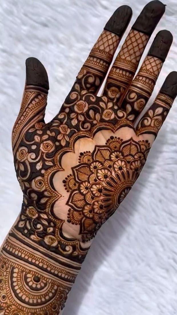 front mehndi design easy and beautiful full hand