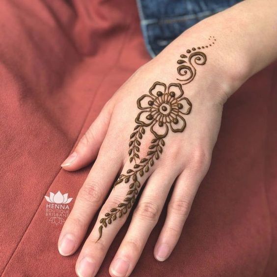 Floral finger mehndi