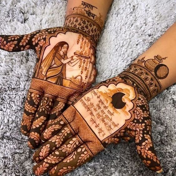 easy simple mehndi designs for karwa chauth