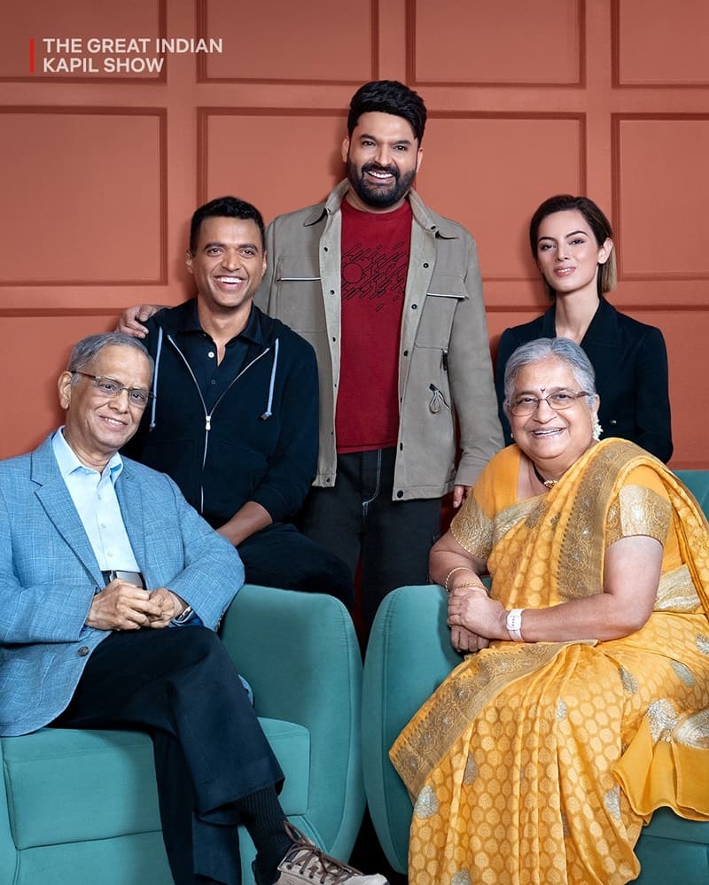 Deepinder Goyal grecia munoz Sudha Murty Narayan Murthy Great Indian Kapil Show