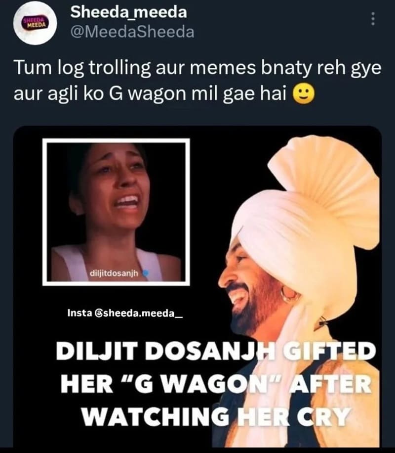 Diljit gift Gwagon to crying girl truth