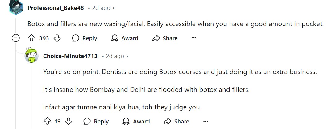 Nancy Tyagi using botox and fillers