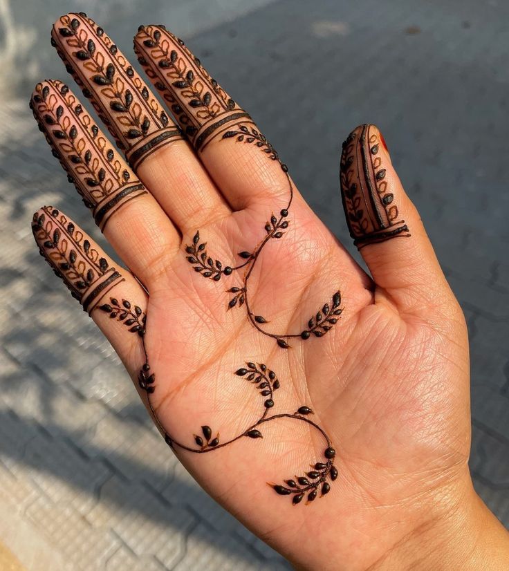 easy simple finger mehndi