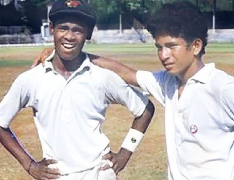 Vinod Kambli with Sachin Tendulkar