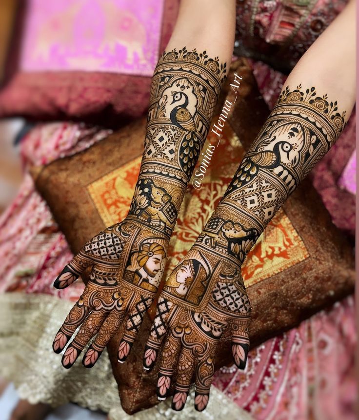 bridal mehndi peacock design