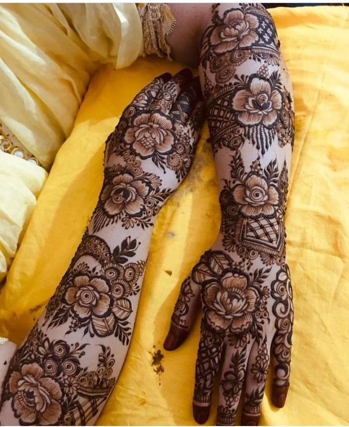 bridal mehndi rose design