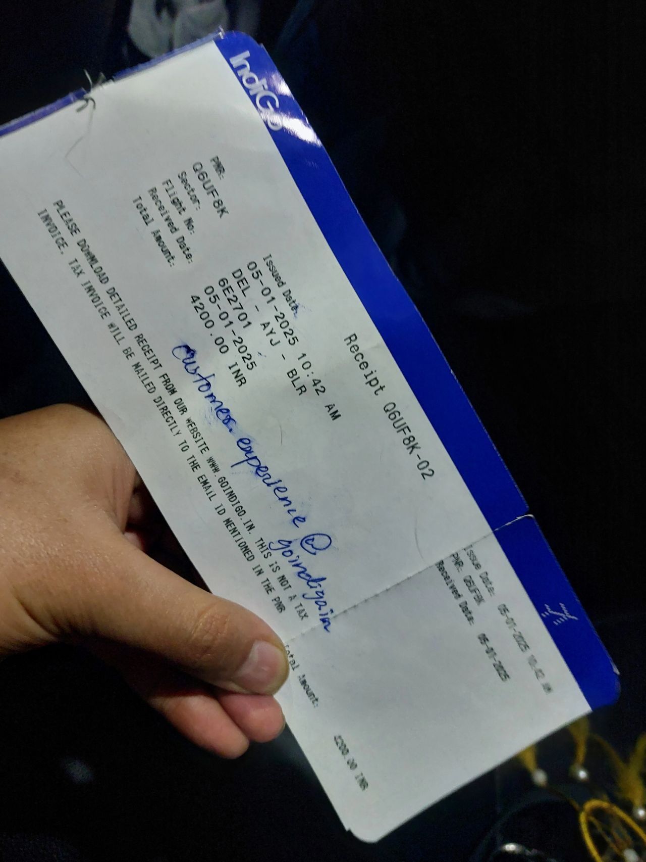 IndiGo ticket