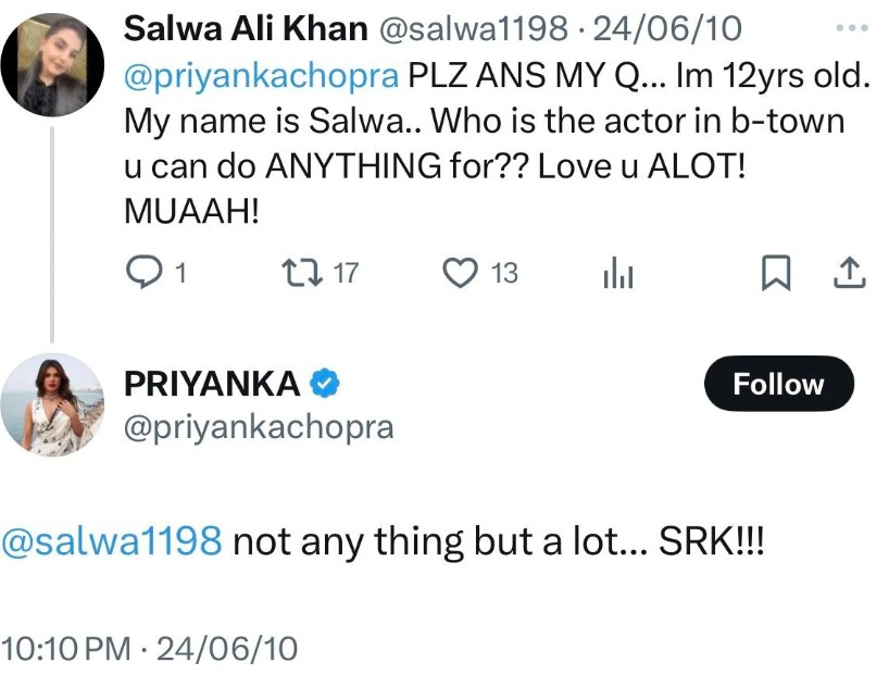 priyanka old tweets on SRK