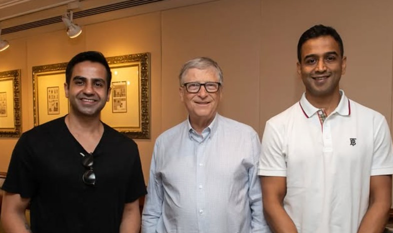 Kamath brothers with Bill Gates