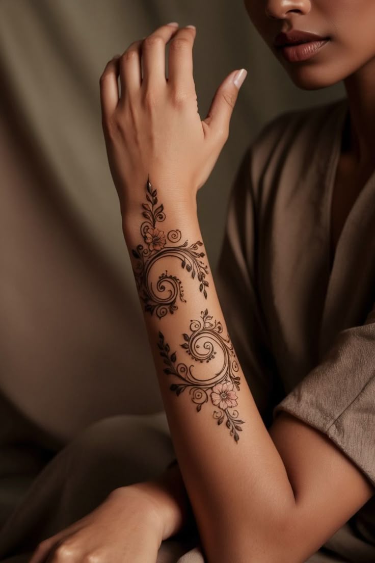 . modern full hand mehndi design