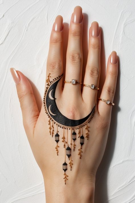 moon mehndi designs
