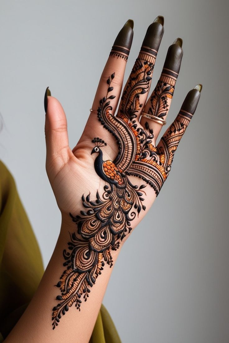 peacock mehndi design