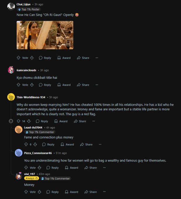 reddit reactions aamir khan third love 2