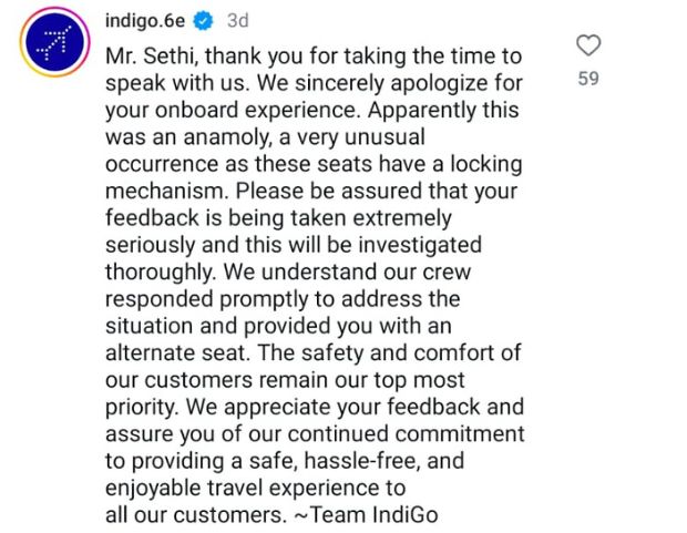 IndiGo apologizes for the incident