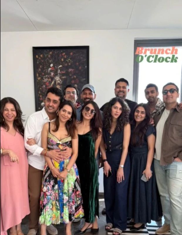 Samantha and Raj Nidimoru at friend birthday