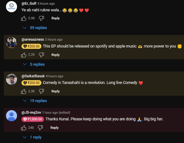 kunal kamra new video comments