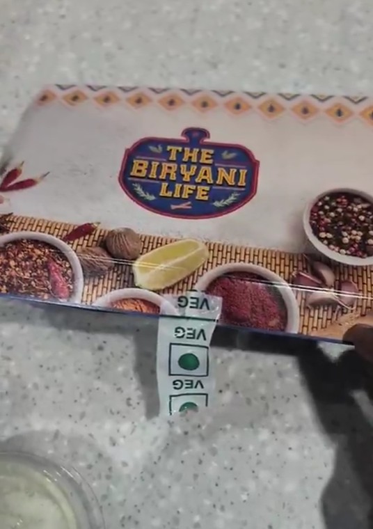 chicken biryani in veg box