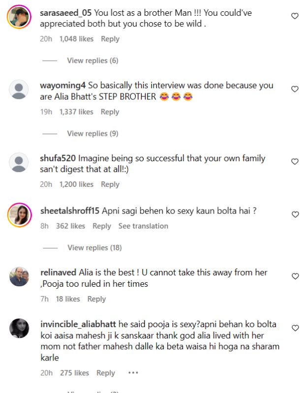 rahul bhat comments on alia bhat reactions