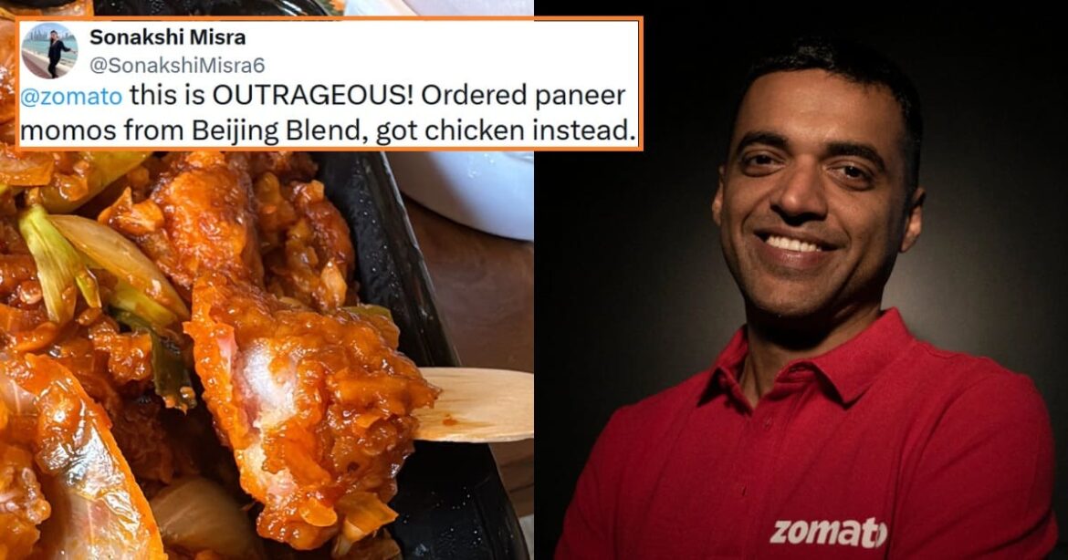Customer Receives Chicken Momos Instead Of Paneer Momos zomato