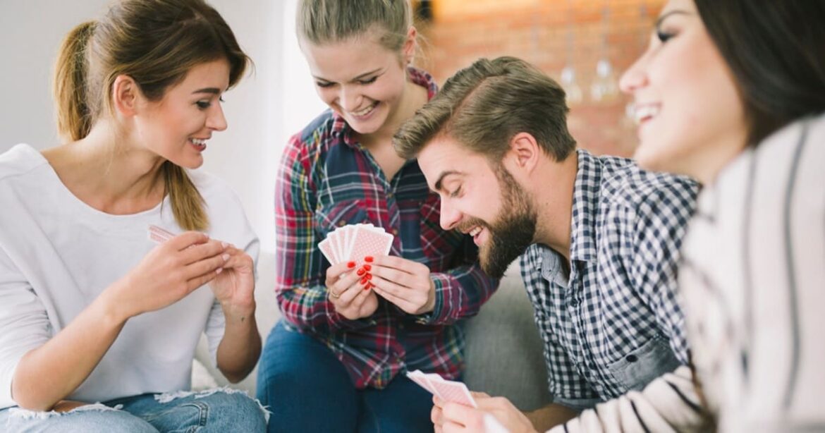Family playing cards