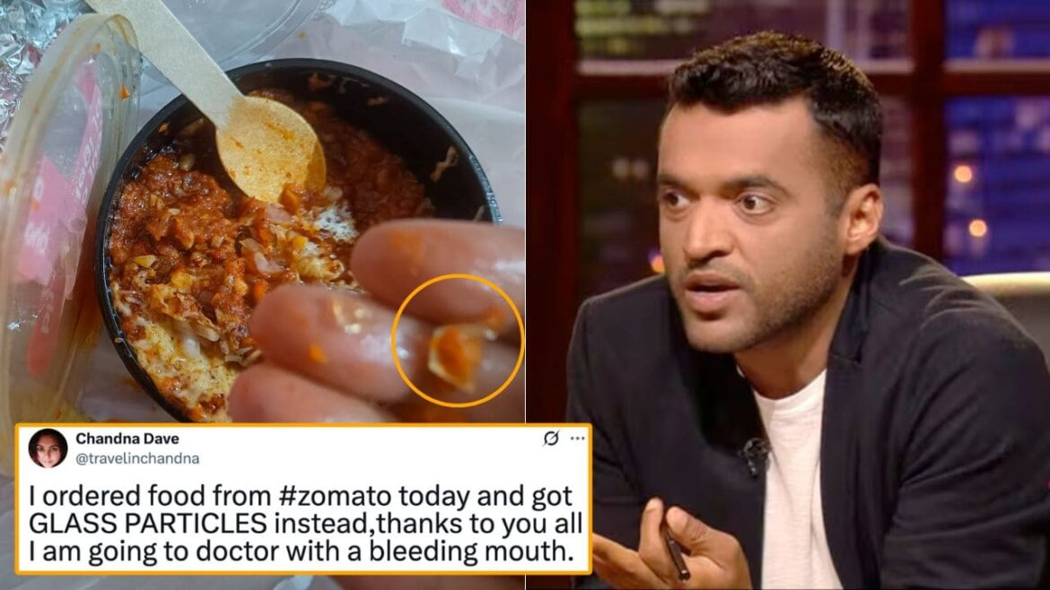 Glass in zomato food