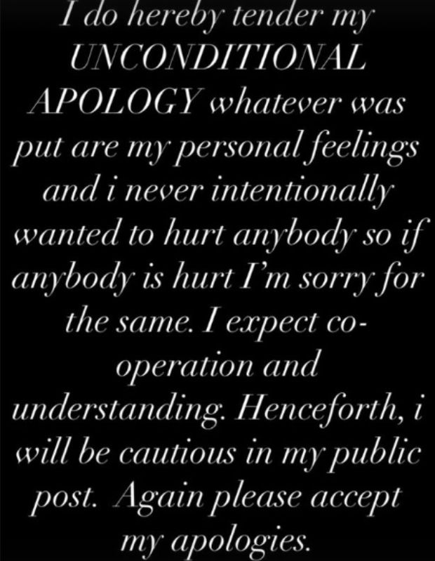 Sharmishta Panoli apology