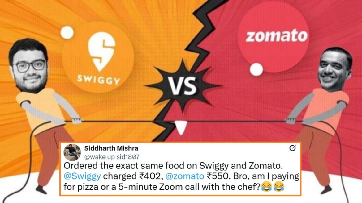 Swiggy Vs Zomato Price Difference