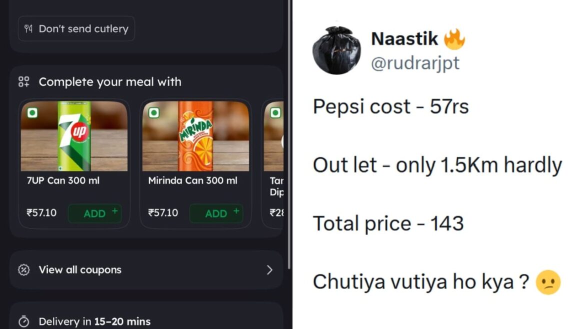 Zomato Responds charge extra for cold drink