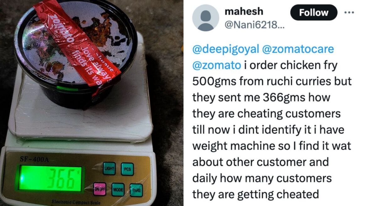 customer-complains-of-getting-366g-chicken-fry-instead-of-500g-zomato