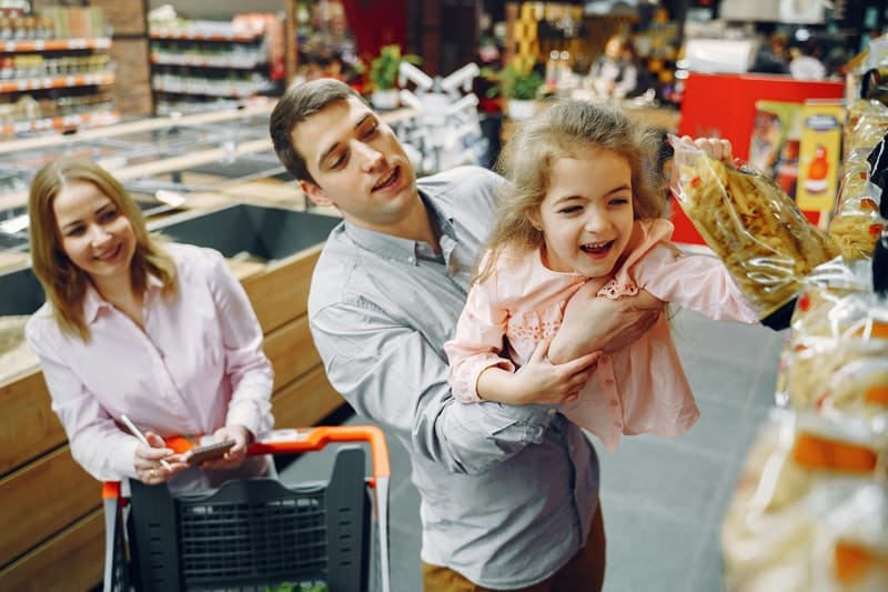 family at super mart