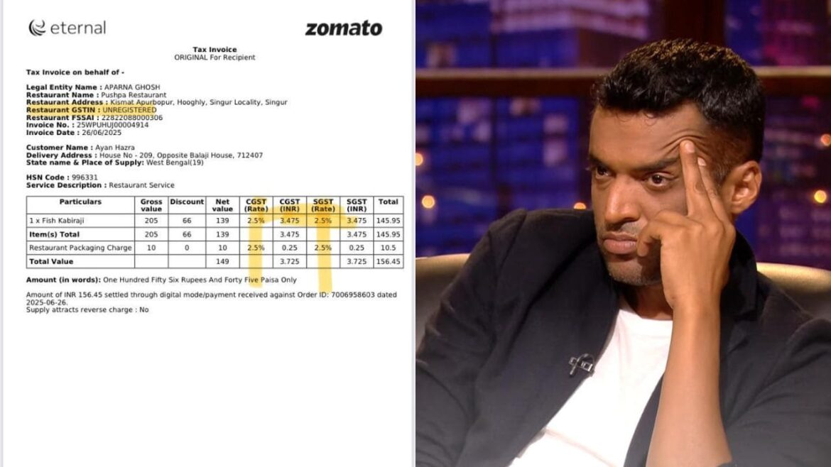 Customer Complains About GST Charged By An Unregistered Restaurant zomato