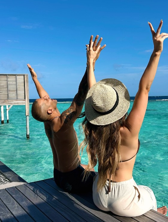 Sophie Shine with Shikhar Dhawan in Maldives