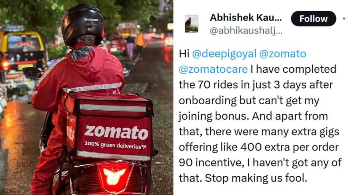 Zomato delivery boy complaints about earnings