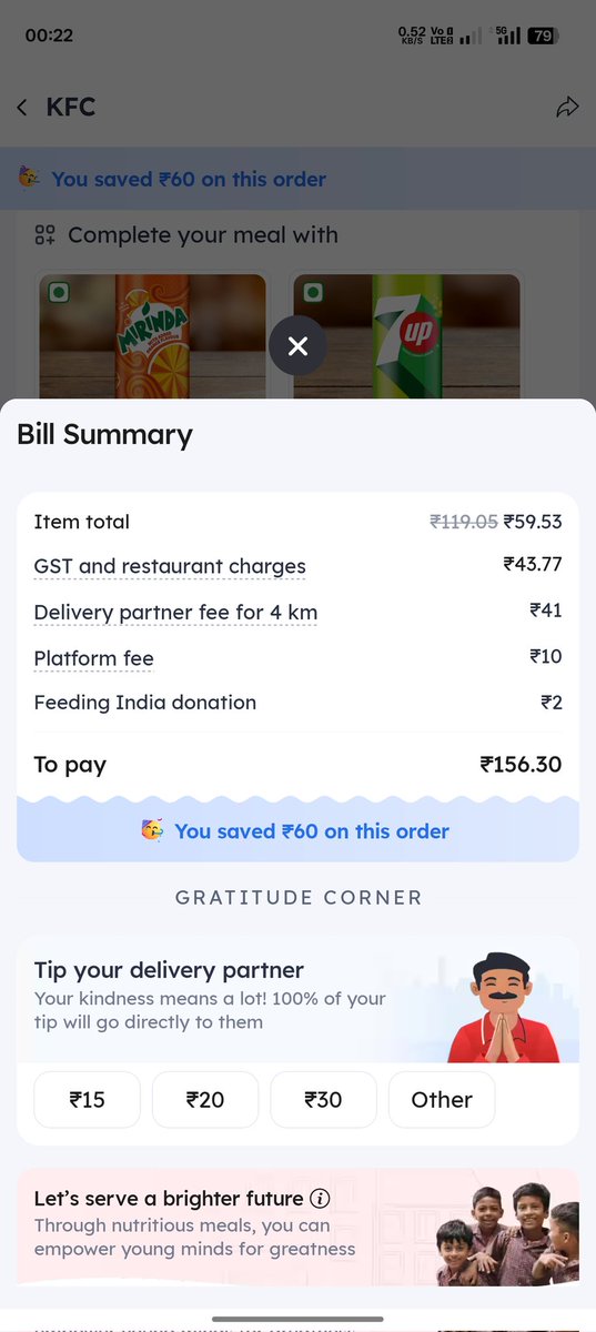 zomato bill receives criticism