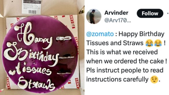 zomato-delivered-cake-with-message-happy-birthday-tissues-straws