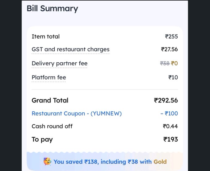 zomato replies to user who questions round off charges