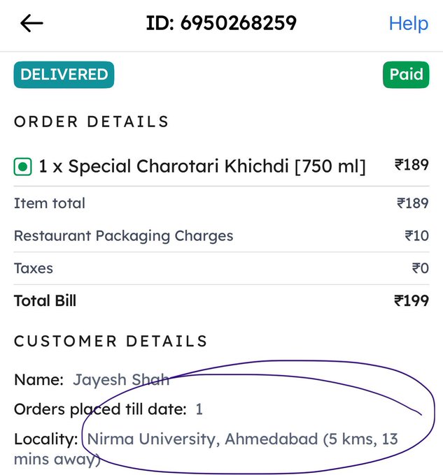 zomato shows different distances for same location