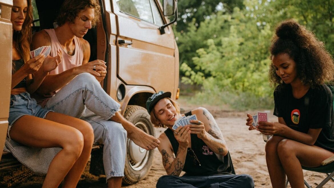 Friends playing cards