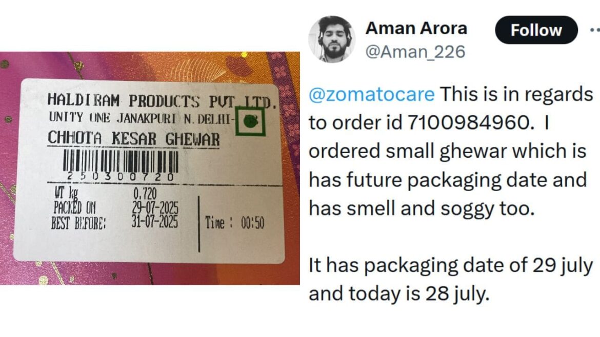 Zomato Responds After Customer Receives Ghewar With Future Packaging Date