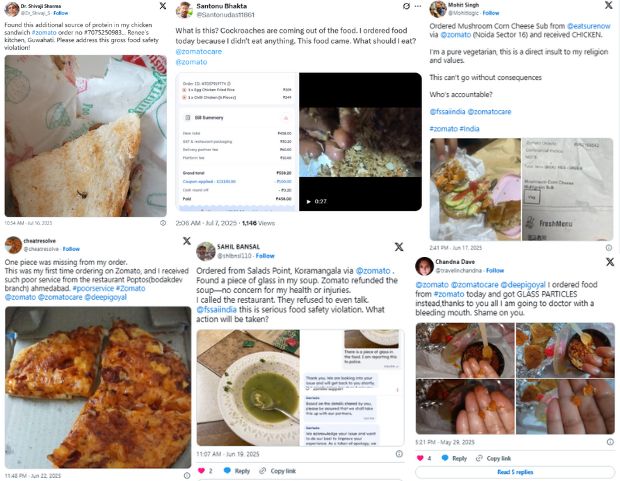 complaints against zomato