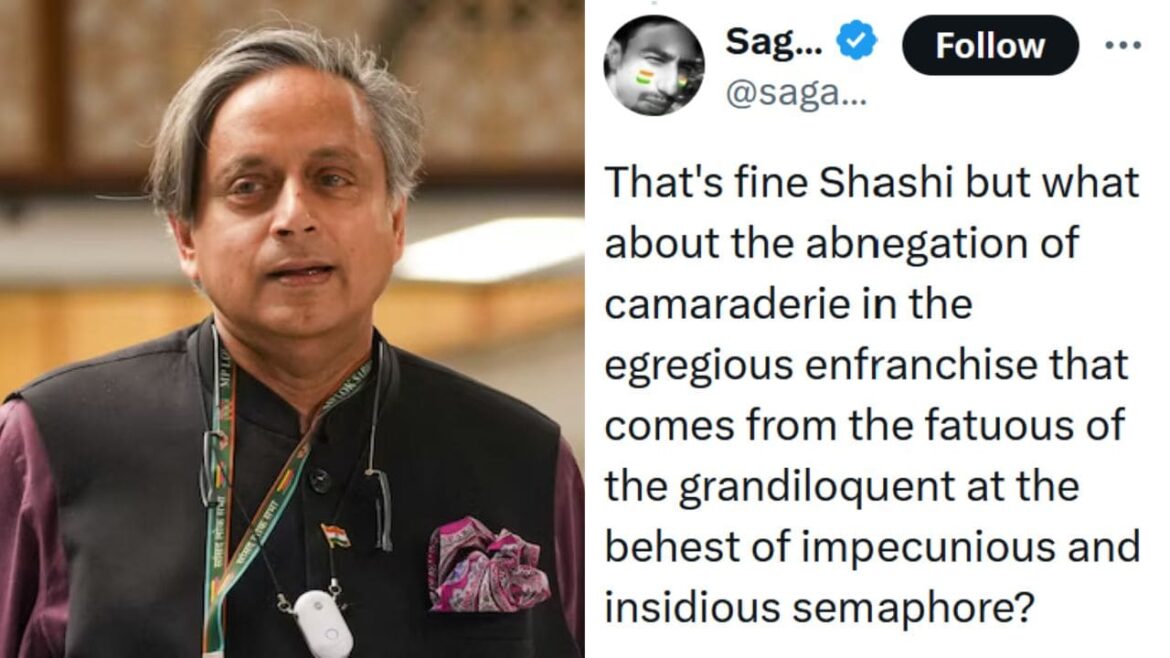Shashi Tharoor reply in Hindi