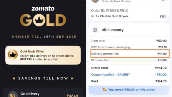 customer-complaints-about-zomato-gold-member-being-charged-delivery-fees