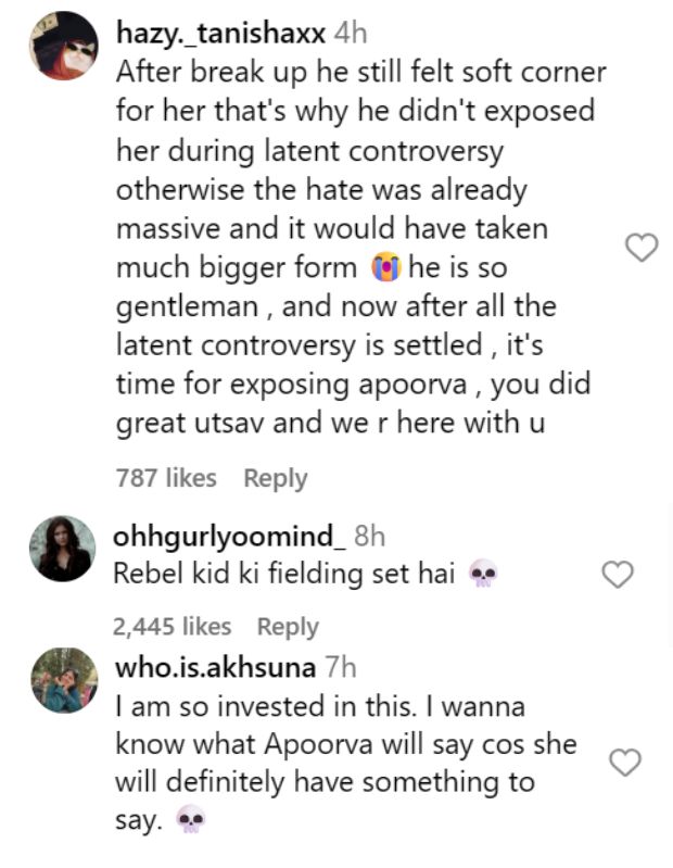 netizens reactions on utsav dahiya song for apoorva 3