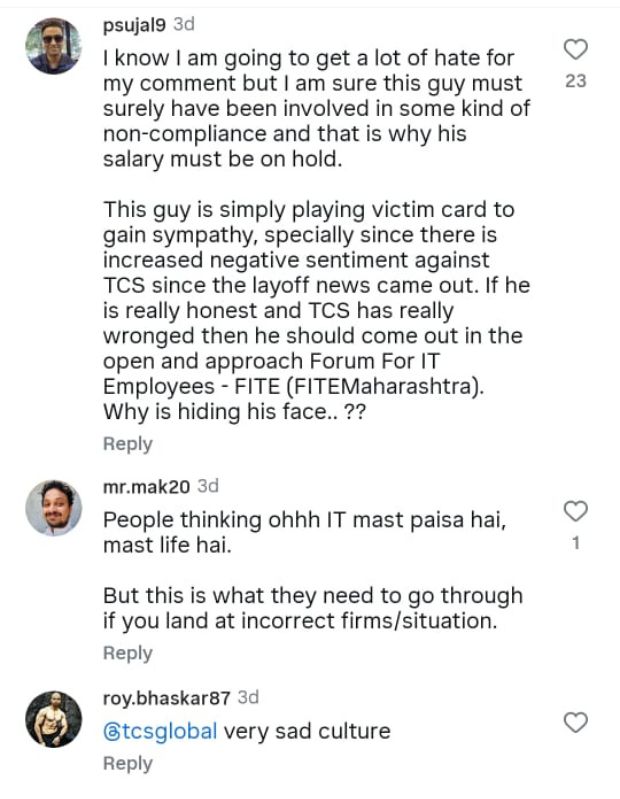 people reaction tcs employee story 2