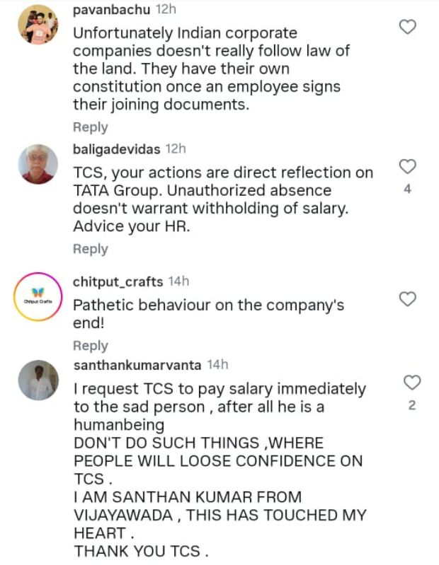 people reaction tcs employee story 2