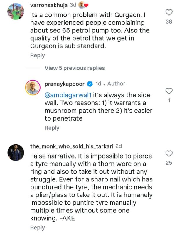 reaction on tyre puncture scam 2