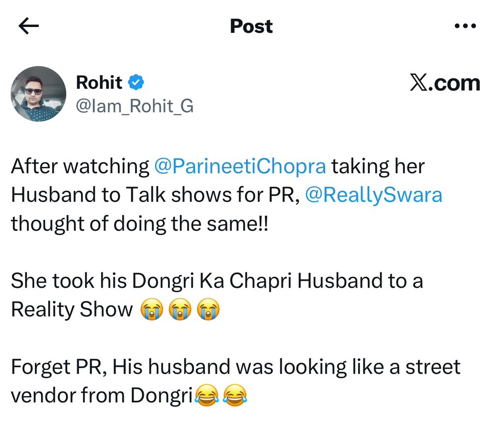 user tried to troll Swara bhasker husband